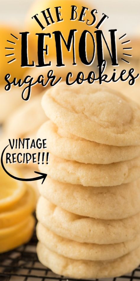 These are the most delicious, soft, and flavorful lemon sugar cookies you could hope to bake! Lemon Curd Dessert, Lemon Sugar Cookies Recipe, Lemon Sugar Cookies, Lemon Dessert Recipes, Lemon Sugar, Crinkle Cookies, Lemon Cookies, Lemon Desserts, Brownie Cookies