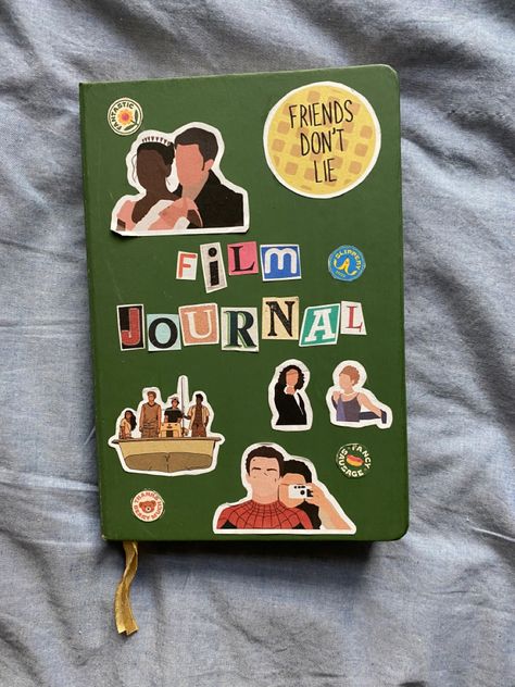 Film Journal Cover Ideas, Movie Journal Cover, Film Journal Cover, Collage Notebook Cover, Whispers Confessions, Movie Notebook, Series Journal, Movie Journal, Sketchbook Journaling