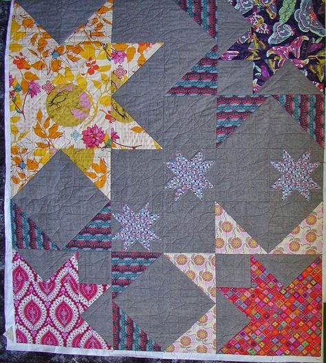 Star Quilt Ideas, Stars Quilt Pattern, Kaffe Quilts, Quilty Love, New Quilts, Thread And Needle, Stars Quilt, Super Nova, Quilts Modern