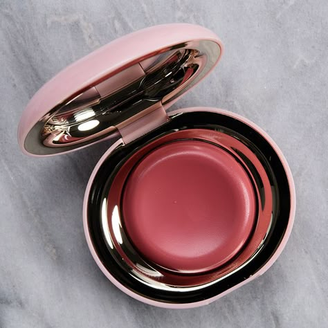 Rare Beauty Nearly Neutral Stay Vulnerable Melting Cream Blush ($21.00 for 0.17 oz.) is a muted, dusty pink with warmer undertones and a satin finish. It had sheer to semi-sheer color coverage in a single layer, which was as described, and could be built up in coverage, but I felt the formula made that less desirable as the product became more prone to lifting and pushing away from itself (which resulted in a patchier, more uneven result) even if the coverage did build up otherwise. The texture Cream Blush Rare Beauty, Rare Beauty Cream Blush, Rare Beauty Blush Swatches, Nearly Neutral Rare Beauty, Blush Cream, Rare Beauty Blush Nearly Neutral, Rare Beauty Cream Blush Nearly Neutral, Rare Beauty Vulnerable Blush, Rare Beauty Melting Blush Swatches