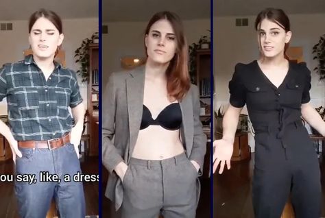 Trans Feminine Outfits, Nonbinary Femme Fashion, Trans Fashion Women, Lipstick Lesbian Fashion, Soft Butch Fashion, Amab Nonbinary, Trans Timelines, Transfemme Aesthetic, Queer Women Fashion