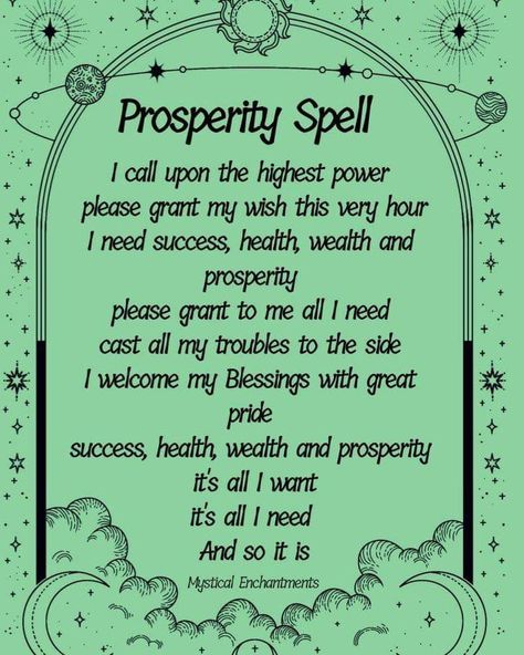 Prosperity Spell Chant, Abundance Chant, Witchcraft Incantation, Prosperity Chant, Spell Incantations, Money Spells Magic, Third Eye Awakening, Spells That Actually Work, Manifestation Spells