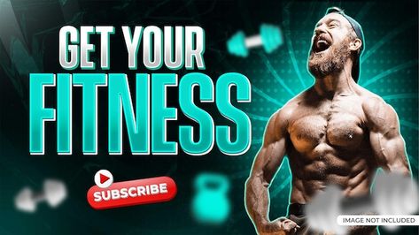 Youtube Thumbnail Fitness, Barbershop Logo, Motivational Photos, Youtube Banners, Youtube Thumbnail, Fitness Club, Web Banner, Banner Template, Vector Photo