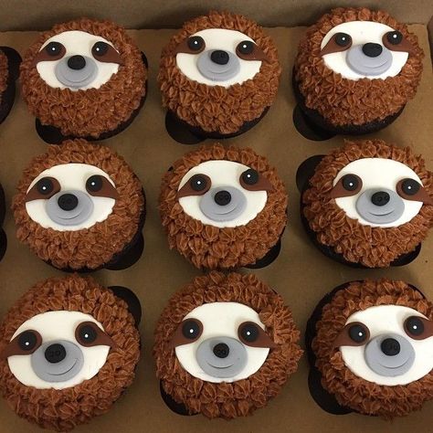 Sloth Cupcakes, Sloth Cakes, Sloth Birthday, Animal Cakes, Unicorn Party, Creative Cakes, Cute Cakes, Cake Inspiration, Cupcake Cookies