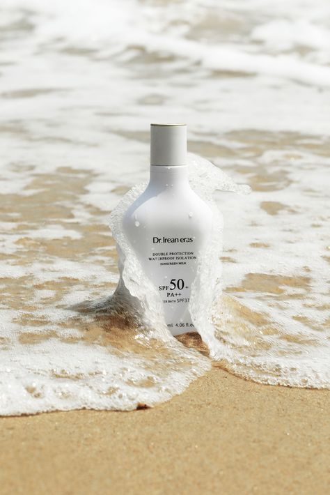 Perfume Beach Photoshoot, Surf Product Photography, Product Beach Photography, Ocean Product Photography, Beach Skincare Aesthetic, Beach Product Shoot, Sand Product Photography, Bathroom Product Photography, Water Product Photography