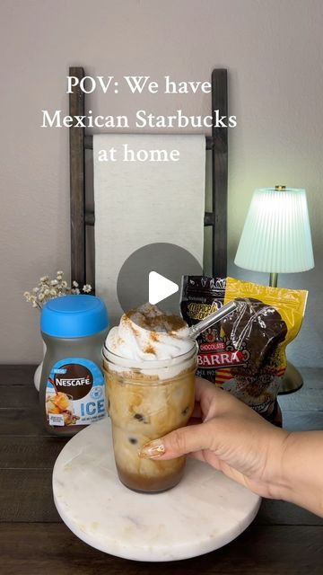 Denisse’s Cafécito Bar on Instagram: "POV: We have Mexican Starbucks at home😋   Chocolate Ibarra and Cafécito are an amazing combo!  AKA: Mexican Mocha🤎  Enjoy Amigas🫶🏼  ℳℯ𝓍𝒾𝒸𝒶𝓃 ℳℴ𝒸𝒽𝒶  What I used…  •2 teaspoons of Chocolate Ibarra powder @chocolateibarramx @chocolate__ibarra @chocolateibarrausa @chocolateibarra  •2 teaspoons of Nescafe ice @nescafe @nescafelatino @nescafemex  •Ice 🧊  •Chobani oatmilk @chobani  •Homemade whipped cream  •Cinnamon powder  Follow for more @ds_cafecito_bar   ❥𝑬𝒏𝒋𝒐𝒚❥  𝑆𝑖𝑚𝑝𝑙𝑒，𝑦𝑒𝑡 𝐷𝑒𝑙𝑖𝑐𝑖𝑜𝑢𝑠  #instadaily #instagood #instacoffee #instacoffeelovers #cafebustelo #cafecito #coffee #coffeeholic #coffeelover #homebarista  #asmr #fyp #fypシ #fypage #monin #chobani #nespresso #coffeevibes #cafecitogirl #yum #delicious #coldbrew #latina Nescafe Iced Coffee Recipe, Chocolate Iced Coffee Recipe, Mexican Coffee Recipe, Starbucks At Home, Mexican Mocha, Cafe Bustelo, Mexican Coffee, Mexican Chocolate, Mexican Hot Chocolate