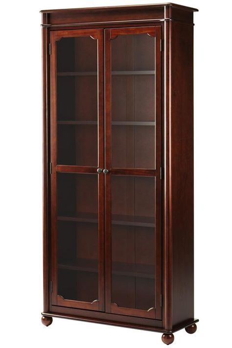 Bookshelf With Doors, Cherry Bookcase, Luxury Bookcase, Unique Bookcase, Diy Bookshelf, Bookcase With Glass Doors, Antique Bookcase, Cool Bookshelves, Library Bookcase