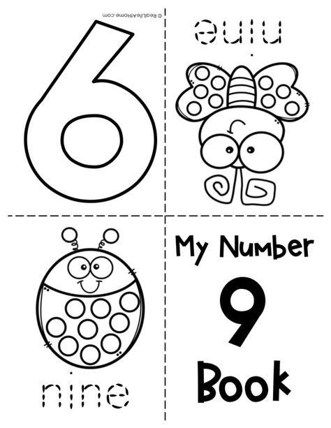 Numbers For Toddlers, Preschool Numbers, Number Book, Number Crafts, Kids Printable Coloring Pages, Number Ideas, Lesson Plans For Toddlers, Mini Booklet, Planner Writing