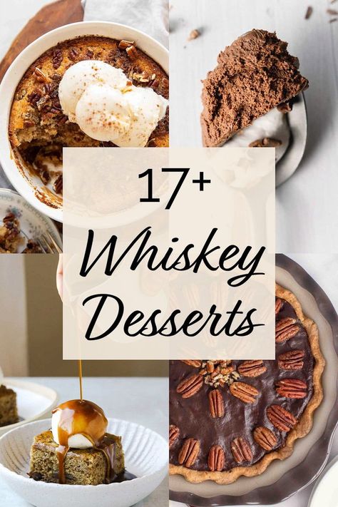 Whiskey Infused Desserts, Cooking With Whiskey, Whiskey Dessert Recipes, Bourbon Treats, Billy Miner Pie, Bourbon Dessert Recipes, Whiskey Desserts, Tasty Dessert Recipes, Whiskey Cookies