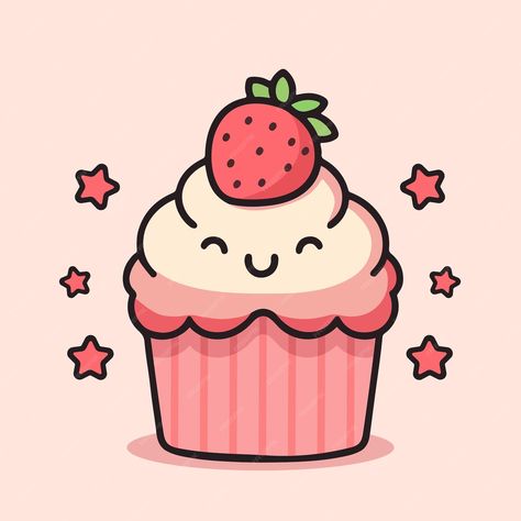 Premium Vector | Vector cute sweet cupcake vector flat illustration Cupcake Cartoon, Cupcake Illustration, Cupcake Vector, Sweet Cupcake, Kid Cupcakes, Cute Cupcake, Sweet Cupcakes, Stationery Templates, Business Card Maker