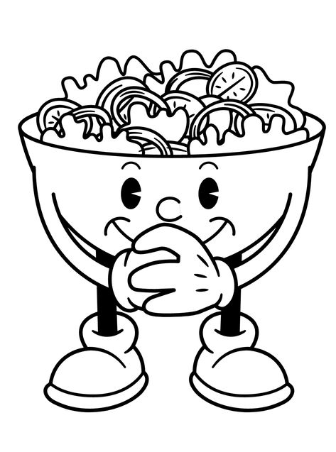 Salad Salad Doodle Drawing, Salad Cartoon, Cute Salad, Lol Coloring Pages, Lol Coloring, Cartoon Coloring, Cartoon Coloring Pages, Doodle Drawings, Coloring Pages For Kids