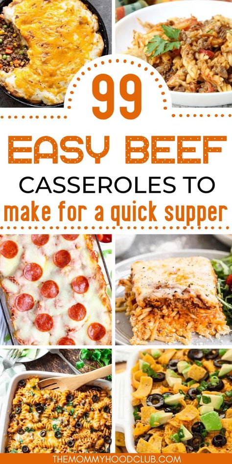 simple ground beef casseroles to make for supper tonight, fast and easy Easy Beef Casserole Recipes, Beef Casserole Recipes For Dinner, Easy Beef Casserole, Casseroles With Ground Beef, Easy Dinner Ground Beef, Easy Ground Beef Casseroles, Easy Supper Recipes, Beef Casseroles, Ground Beef Casserole Recipes