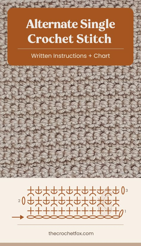 Single Crochet Front Loop Only, Crochet Stitch Pattern, Blanket Stitches, Crochet Chain Stitch, Crochet Waffle Stitch, Modern Crochet Blanket, Crochet Stitches Chart, Crochet Symbols, Crochet Stitches For Blankets