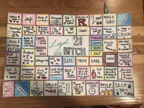 21st Birthday Board Game, 21st Birthday Games, 21st Birthday Party Games, 19 Bday, Drinking Board, Drinking Board Games, 21 Party, Games For Parties, Drinking Games For Parties