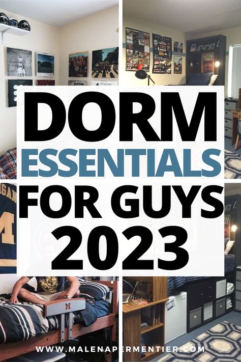 Dorm Room Gifts For Guys, Guy Dorm Room Aesthetic, Dorms For Guys, Guys Dorm Room Decor, Dorm Essentials List For Guys, Dorm Room Essentials For Guys, Masculine Dorm Room, Guy Dorm Room Ideas, Dorm Room Designs For Guys