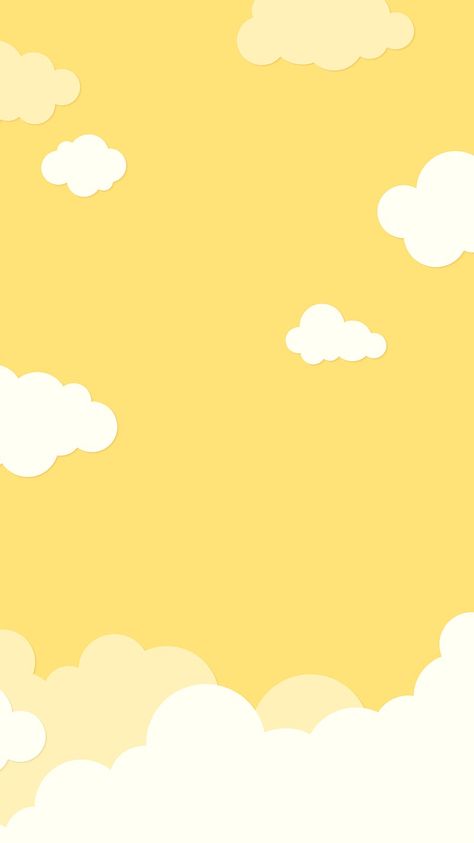 Pastel Yellow Aesthetic, Yellow Aesthetic Wallpaper, Iphone Wallpaper Yellow, Mobile Background, Yellow Aesthetic Pastel, Yellow Cloud, Sky With Clouds, Patterned Background, Iphone Wallpaper Sky