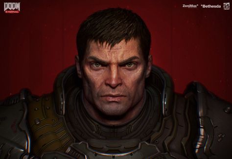 ArtStation - DOOM Eternal - Slayer's portrait, Denzil O'Neill Doomguy Face, Doom 3, Cyberpunk City, Demon Art, Metroid, Jojo Bizarre, Sci Fi Fantasy, Jojo's Bizarre Adventure, Portrait Tattoo