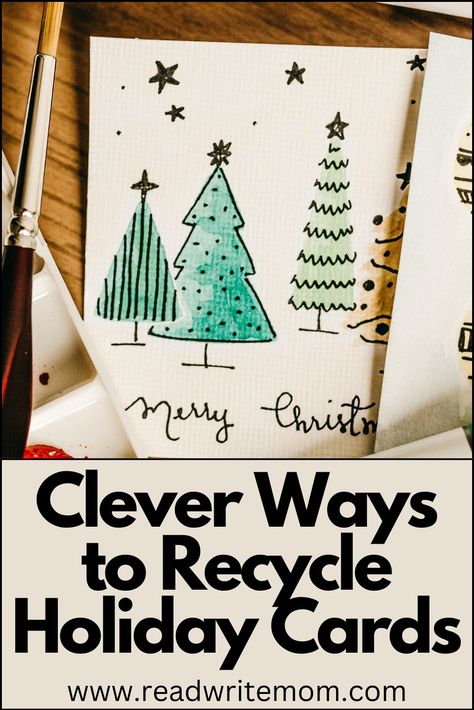 Clever ideas for recycling/reusing your holiday/Christmas cards to enjoy again and again. Recycled Christmas Cards, Ideas For Recycling, Old Christmas Cards, Recycle Christmas Cards, Ways To Recycle, Old Christmas, Christmas Holiday Cards, Clever Ideas, Again And Again