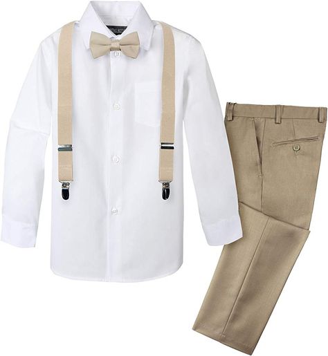 Amazon.com: Spring Notion Boys' 4-Piece Suspender Outfit 3T Tan/Champagne: Gateway