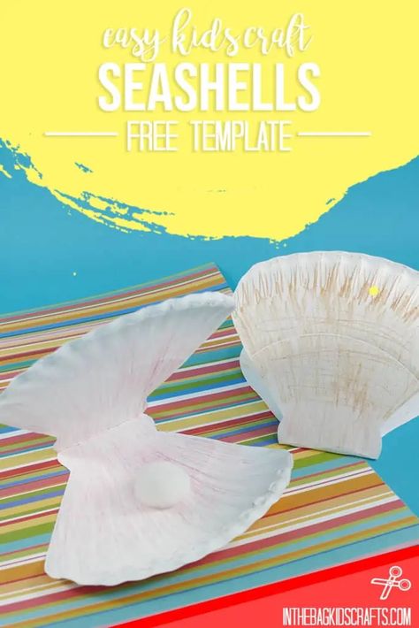 Shell Crafts Kids, Ocean Activities Preschool, Beach Crafts For Kids, Free Craft Templates, Under The Sea Animals, Ocean Animal Crafts, Under The Sea Crafts, Beach Craft, Mermaid Birthday Party Decorations