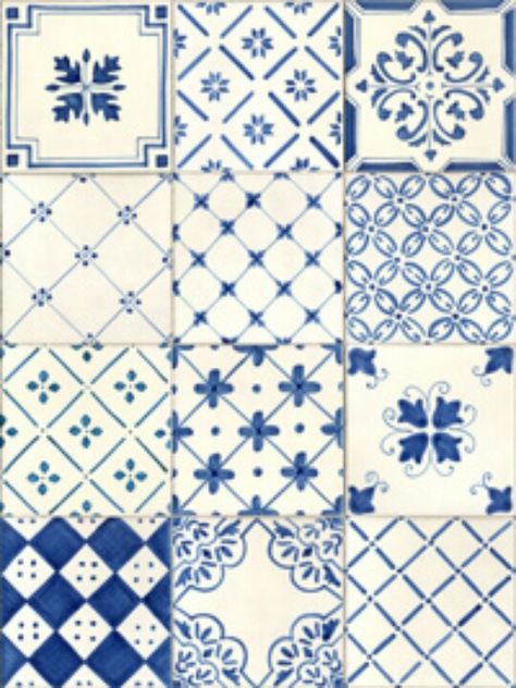 Blue And White Tiles, Diy Keramik, Vibeke Design, Portuguese Tiles, Soyut Sanat Tabloları, Tiles Texture, Ceramic Floor, Blue Tiles, Painting Tile