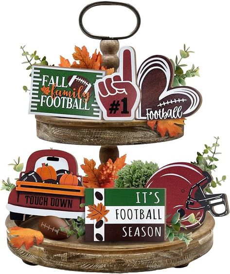 Amazon.com: Uruney Fall Football Tiered Tray Decor, Farmhouse Tray Decorations Truck Heart Football Helmet Game Wooden Sign, Rustic Thanksgiving Autumn Football Season Decorations for Home Table Shelf Party 6PCs : Home & Kitchen Football Tiered Tray, Football Tray, Autumn Football, Tiered Tray Decorations, Fall Tray, Family Football, Rustic Thanksgiving, Fall Tiered Tray Decor, Farmhouse Tray