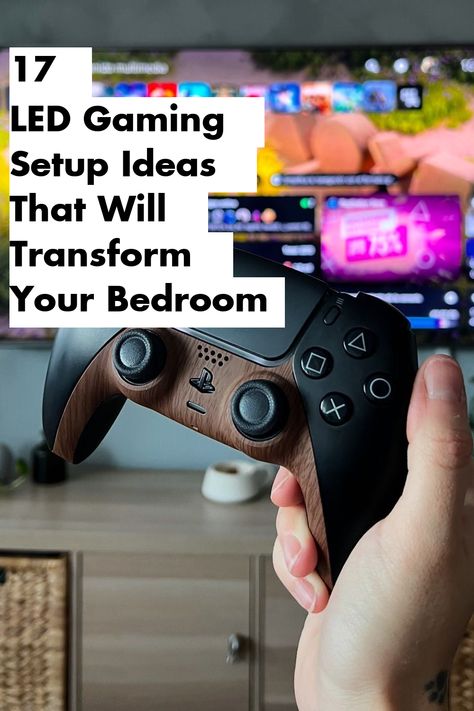 Alt text: "Explore 17 LED gaming setups to transform your bedroom into a gamer’s paradise with immersive lighting. Get inspired to enhance your gaming experience. #GamingSetup #LEDLights #BedroomMakeover Gaming Area In Bedroom, Led Gaming Setup, Gaming Bedroom Ideas, Gaming Computer Room, Jumping Poses, Gaming Bedroom, Gamer Bedroom, Gaming Setup Ideas, Gaming Desk Setup