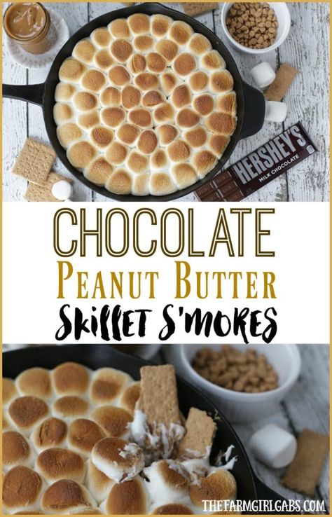 Peanut Butter Smores Dip, Peanut Butter Smores, Smores Dip, Vegetable Farm, Campfire Desserts, Team Dinner, Peanut Butter Marshmallow, Peanut Butter Sauce, Chocolate Graham Crackers