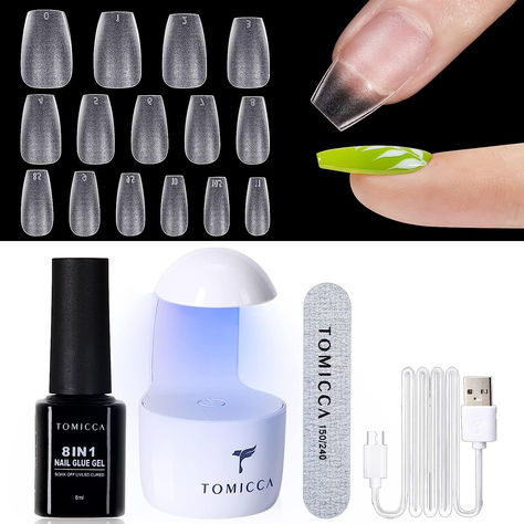 Get the based coffin shaped nails! Super easy to apply and looks great!! Gel X Short, Acrylic Nail Starter Kit, Acrylic Glue, Nail Hardener, Nail Soak, Uv Nail Lamp, Lamp Diy, Short Coffin, Shaped Nails