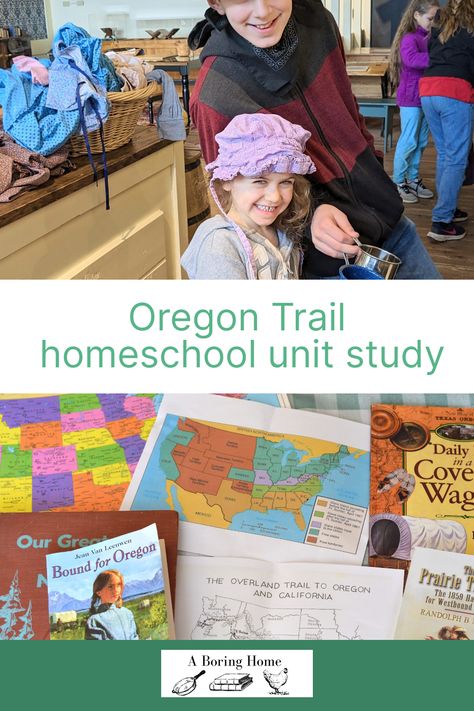 Help the Oregon Trail to come alive for your students! Read the post to find out the materials I used, the activities we did, and the places to visit to learn all about pioneer life Oregon Trail Crafts, Oregon Trail Unit Study, Oregon Trail Activities, Oregon Trail Pioneers, Pioneer Activities, Explorers Activities, Homeschool Field Trips, Pioneer Life, Westward Expansion