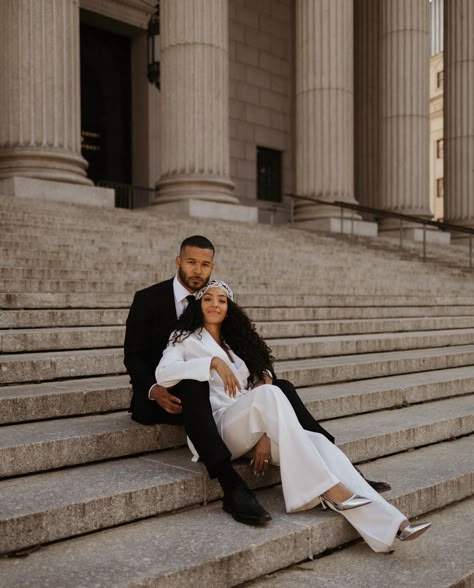 Fire Photos, City Hall Wedding Photos, Courthouse Wedding Photos, Beautiful Energy, Engagement Pictures Poses, Wedding Court, Couples Engagement Photos, Black Love Couples, Black Bride