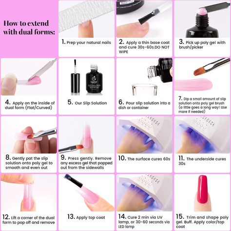 French Manicure Kit, Poly Extension Gel, Gel Nail Polish Colors, Builder Gel Nails, Nail Art For Beginners, Gel Nail Kit, Polygel Nails, Nail Lamp, Nail Strengthener