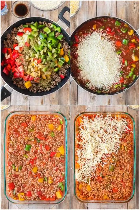 Stuffed Pepper Casserole Dairy Free, Hamburger Meat And Peppers Recipes, Cheesy Stuffed Pepper Casserole, Almost Stuffed Peppers, Stuffed Pepper Hot Dish, Stuff Peppers Casserole, Easy Stuffed Bell Pepper Casserole, Stuffed Bell Peppers Casserole Recipes, Chicken Stuffed Pepper Casserole