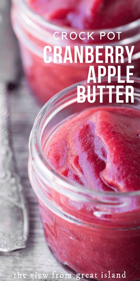 Apple Cranberry Butter, Cranberry Apple Butter Canning, Flavored Apple Butter, Cranberry Apple Butter Crockpot, Crockpot Cranberry Butter, What Can I Make With Fresh Cranberries, Cranberry Apple Butter, Cranberries Recipes, Crockpot Apple Butter