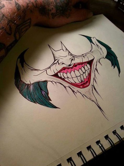 Mm cool Art Du Joker, Tato Joker, Joker Drawings, Batman Drawing, Batman Tattoo, Kunst Tattoos, Joker Face, Tattoo Zeichnungen, Joker Tattoo