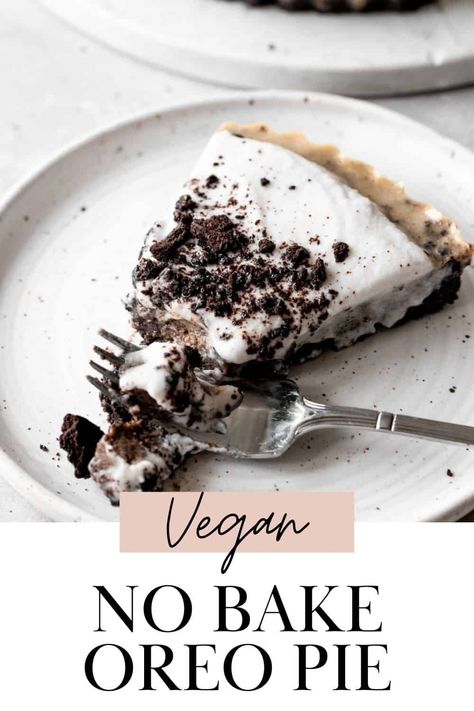 Dairy Free Oreo Pie, Dairy Free Oreo Dessert, Vegan Oreo Dessert, Oreo Cookie Pie Crust, Healthy Whipped Cream, Cookie Pie Crust, No Bake Oreo Pie, Oreo Cookie Pie, Dairy Free Whipped Topping