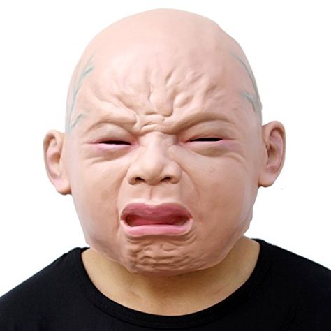 CreepyParty Novelty Deluxe Halloween Costume Party Latex Cry baby Latex Head Mask CreepyParty Funny Crying Baby, Baby Mask, Easter Carnival, Scary Halloween Masks, Fun Meme, Crying Baby, Scary Mask, Carnival Costume, Head Mask