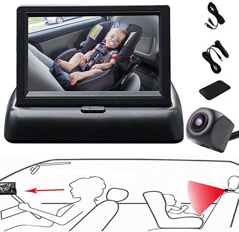 RYBPVC Baby Car Mirror, UPGRADED Baby Monitor with Infrared Night Vision for Rear Facing Seat Safely Car Seat Mirror with 360° Adjustable Fisheye Camera to Observe Infant/Toddler/Children: Amazon.com.au: Automotive Car Mirror View, Baby Car Seat Mirror, Rear Facing Car Seat, Baby Car Mirror, Baby Mirror, Mirror Camera, Baby Seat, Car Camera, Baby Monitor