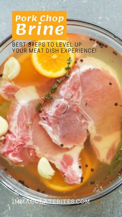 Pork Chop Brine Recipes, Brine For Pork, Pork Chop Brine, Pork Entrees, Pork Chop Recipes Baked, Pork Chop Dinner, Meat Dish, Brine Recipe, Pork Loin Recipes