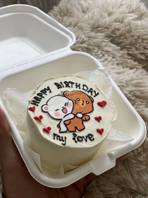 Bubu Dudu Cake Design, Funny Cake For Boyfriend, Mini Cake For Boyfriend Birthday Men, Cute Cake Ideas For Boyfriend, Cake Idea For Boyfriend Birthday, Bubu Dudu Cake, Cute Cake For Boyfriend, Cake For Bf Birthday, Cute Cakes For Boyfriend