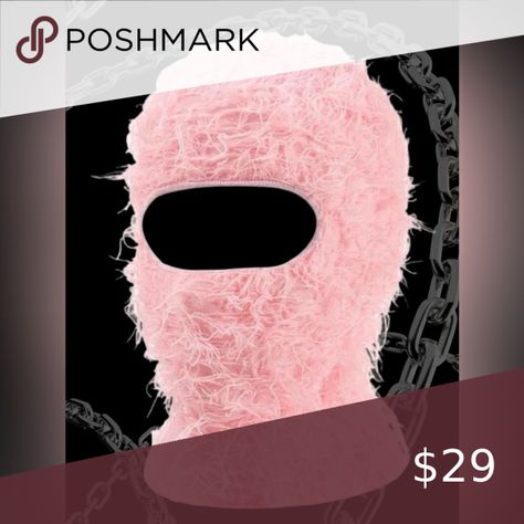 Pink Fluffy Ski Mask/ Shiesty and Beanie Pink Jordans, Ski Mask, White Hoodie, Stretchy Material, Skiing, Fashion Shop, Mask, Buy And Sell, For Free