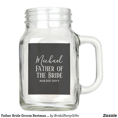 Wedding Party Gifts Groomsmen, Teacher Of The Year, Colored Mason Jars, Text Gift, Cool Fathers Day Gifts, Personalized Fathers Day Gifts, Groomsmen Gifts, Great Gifts For Men, Father Of The Bride