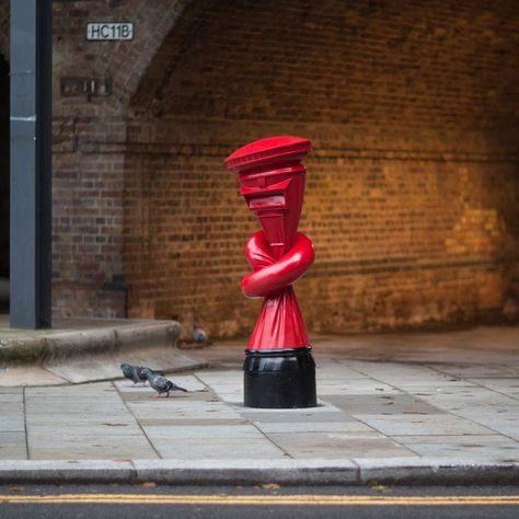 1,243 Likes, 18 Comments - Alex Chinneck (@alexchinneck) on Instagram: “Alphabetti Spaghetti is now on show as part of Kensington and Chelsea Art Week. The post box is…” Alex Chinneck, Twisted Art, Gift Guide Design, Post Boxes, Chelsea Art, Kensington And Chelsea, Name Card Design, Kinetic Sculpture, Design Master