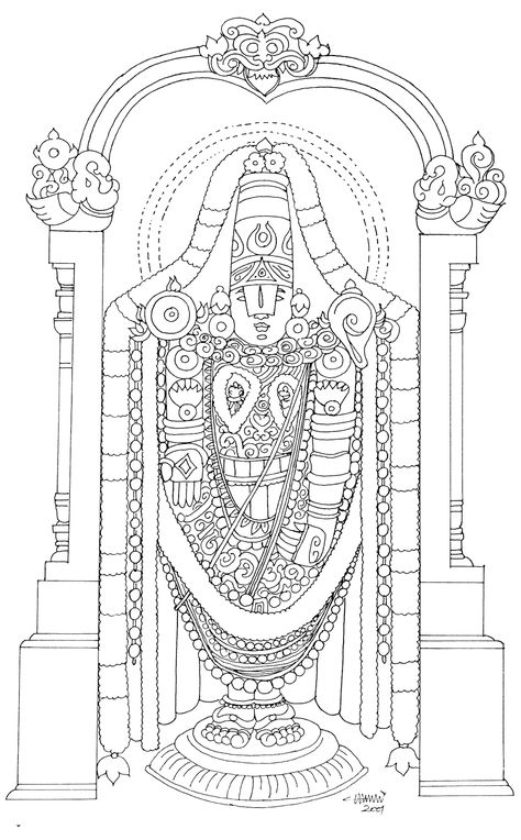 Lord Venkateswara Pencil Drawing, Temples Drawing Indian, Tirupati Balaji Pencil Sketch, Lord Venkateswara Mandala Art, Venkateswara Swamy Pencil Sketch, Balaji Drawing Easy, Venkateswara Swamy Tanjore Painting, Lord Venkateswara Pencil Sketch, Lord Balaji Drawing