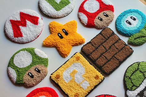 Excited to share the latest addition to my #etsy shop: Super Mario Punch Needle Coaster, Mug Rug Set, Tufted Coaster, Gamer Gift Ideas https://etsy.me/3IRv7tN #cotton #embroidered #organiccotton #punchneedlecoaster #mugrug #tuftedcoaster #punchneedle #mariobrosgift #gi Niddle Punch, Mario Und Luigi, Punch Needle Coasters, Punch Needle Coaster, Tufting Rug, Tufting Diy, Rug Tufting, Rug Coaster, Fabric Gift Wrap