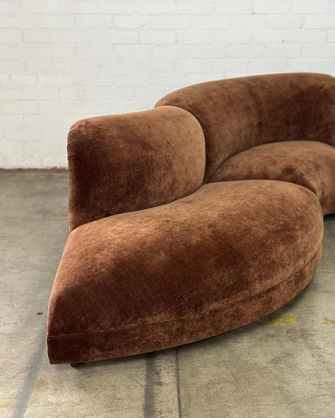 Low Profile Sectional in Copper Brown Chenille Price: 2650 Dimensions: W153 D70 H30 SW164 SD21 SH16 Low Profile Sectional, Dark Copper Brown, Mid Century Vintage Furniture, Vintage Mid Century Furniture, Dark Copper, Copper Brown, Mid Century Vintage, Chenille Fabric, Sofa Design