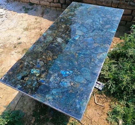 Labradorite Table Top/ Kitchen Counter Top /Gem stones Counter Top Handmade Work / Table Top Home Decor by IndianCraftsHouse on Etsy Countertop Slabs, Top Kitchen, Marble Dining, Kitchen Dining Tables, Dining Table Top, Kitchen Tops, Cottage Design, Stone Countertops, Stone Work