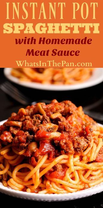 Instant Pot Spaghetti with Meat Sauce recipe with the homemade meat sauce #instantpot #spaghetti Spagetti And Meat Sauce, Instantpot Spaghetti, Homemade Spaghetti Meat Sauce, Ground Beef Spaghetti Sauce, Spaghetti With Meat Sauce, Spaghetti With Meat, Meat Sauce Recipe, Instant Pot Spaghetti, Homemade Meat Sauce