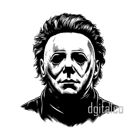 Michael Myers Drawing, Michael Myers Tattoo, Michael Myers Face, Myers Tattoo, Drawing Horror, Movie Clipart, Michael Myers Mask, Michael Meyer, Horror Icons