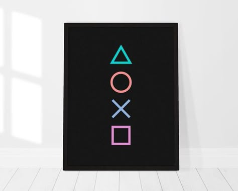 Gamer Painting Canvas, Playstation Decor, Kids Room Boy, Game Room Sign, Sign Video, Room Decor Man, Game Room Signs, Wall Art Man Cave, Wall Art Man